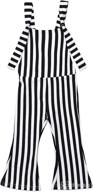 👧 adorable toddler girl stripes bell-bottom jumpsuit romper overalls: stylish pants outfits logo