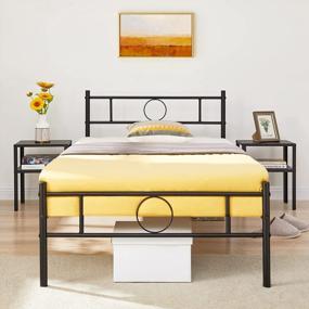 img 1 attached to Stylish And Sturdy AINGOO Metal Platform Bed Frame With Head & Footboard For Twin Beds