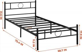 img 2 attached to Stylish And Sturdy AINGOO Metal Platform Bed Frame With Head & Footboard For Twin Beds