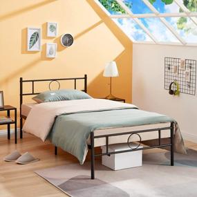 img 3 attached to Stylish And Sturdy AINGOO Metal Platform Bed Frame With Head & Footboard For Twin Beds