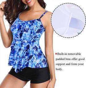 img 1 attached to Women'S Tankini Swimsuit With Layered Ruffle Flounce & Tummy Control - Papasgix