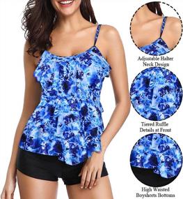 img 2 attached to Women'S Tankini Swimsuit With Layered Ruffle Flounce & Tummy Control - Papasgix