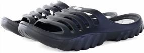 img 3 attached to Effortlessly Chic: Vertico'S Comfortable Black & Grey Slide-On Shower Sandals Perfect For Pool-Side Relaxation