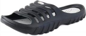 img 2 attached to Effortlessly Chic: Vertico'S Comfortable Black & Grey Slide-On Shower Sandals Perfect For Pool-Side Relaxation