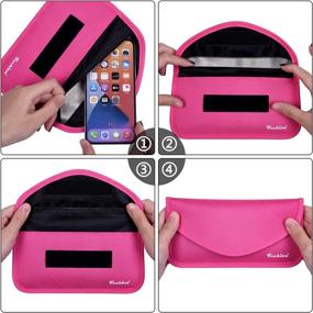 img 1 attached to Faraday Bags 2 Pack - RFID Signal Blocking Shield Pouch for Cell Phone and Car Key FOB Protection - Privacy & Anti-Hacking - Pink & Hot Pink