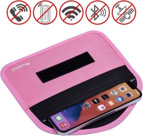 img 2 attached to Faraday Bags 2 Pack - RFID Signal Blocking Shield Pouch for Cell Phone and Car Key FOB Protection - Privacy & Anti-Hacking - Pink & Hot Pink