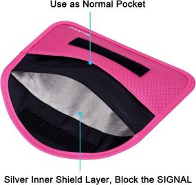 img 3 attached to Faraday Bags 2 Pack - RFID Signal Blocking Shield Pouch for Cell Phone and Car Key FOB Protection - Privacy & Anti-Hacking - Pink & Hot Pink