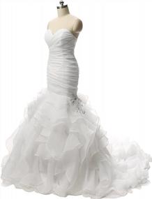 img 2 attached to JAEDEN Wedding Dress Mermaid Strapless Bridal Dresses Ruffles Wedding Gown Sweetheart Bride Dress Trumpet