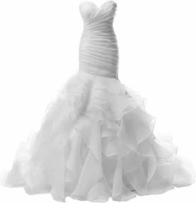 img 4 attached to JAEDEN Wedding Dress Mermaid Strapless Bridal Dresses Ruffles Wedding Gown Sweetheart Bride Dress Trumpet