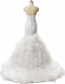 img 3 attached to JAEDEN Wedding Dress Mermaid Strapless Bridal Dresses Ruffles Wedding Gown Sweetheart Bride Dress Trumpet