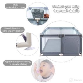 img 3 attached to 👶 Large Baby Playpen and Play Yard - Sturdy Square Fence with Breathable Mesh, Storage, Safety, for Home Indoor & Outdoor Use