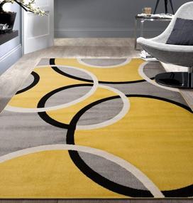 img 4 attached to Add Warmth To Your Home With A Yellow Abstract Circles Area Rug