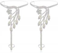 sparkle and shine on the beach: women's rhinestone barefoot sandals for weddings and vacations! логотип