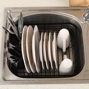 img 1 attached to Efficient And Stylish Dish Drying Rack With Silverware Holder - TQVAI Kitchen Organizer