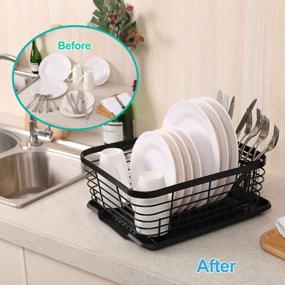 img 2 attached to Efficient And Stylish Dish Drying Rack With Silverware Holder - TQVAI Kitchen Organizer
