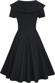 img 3 attached to Step Into The 1950S: MUXXN Women'S Retro Short Sleeve Dress For Casual And Work Wear