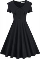step into the 1950s: muxxn women's retro short sleeve dress for casual and work wear logo