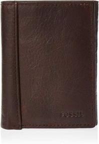 img 4 attached to Fossil Mens Quinn Trifold Black