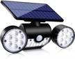 ollivage dual head solar motion security lights for outdoor spaces - 30 leds, waterproof and adjustable - perfect for garden, garage and patio logo