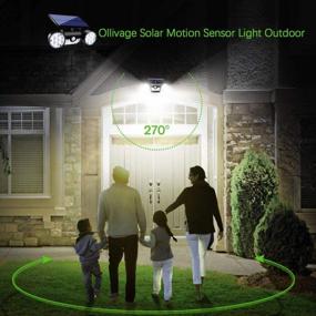 img 3 attached to Двойные лампы безопасности Ollivage Solar Motion для наружных пространств - 30 светодиодов, водонепроницаемые и регулируемые - идеально подходят для сада, гаража и патио