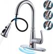 cobbe touchless kitchen faucet: motion sensor pull down with sprayer and 10” deck plate in chrome logo