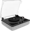 3 speed vinyl player w/ bluetooth, auto stop & vibration isolation - rif6 record player in black wood logo