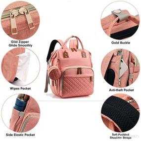 img 2 attached to 🎒 Portable Diaper Bag Backpack with Changing Station: 3-in-1 Multifunction Travel Mommy Bag - Stroller Ready (Pink)