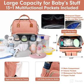 img 3 attached to 🎒 Portable Diaper Bag Backpack with Changing Station: 3-in-1 Multifunction Travel Mommy Bag - Stroller Ready (Pink)