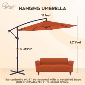 img 1 attached to 10-футовый зонтик для патио с бесконечным наклоном и эластичным навесом из переработанной ткани: идеальное дополнение к вашему жилому пространству на открытом воздухе
