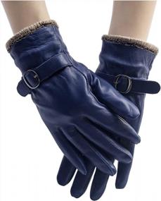 img 4 attached to Оставайтесь в тепле и моде с женскими кожаными рукавицами Ayliss с кашемировой подкладкой для зимнего вождения