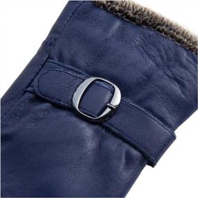 img 2 attached to Stay Warm And Fashionable With Ayliss Women'S Cashmere Lined Leather Mittens For Winter Driving