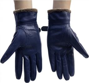 img 3 attached to Stay Warm And Fashionable With Ayliss Women'S Cashmere Lined Leather Mittens For Winter Driving