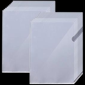 img 4 attached to 18 Pack A4 Letter Size Plastic Folders - LEOBRO Transparent Document Sleeves For Paper, Project Pockets & Project Folders 12.2”X 8.6”