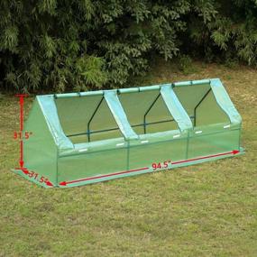 img 2 attached to YOLENY 95" Portable Outdoor Winter Mini Greenhouse With Zipper Doors For Garden, Patio, Home, Backyard - 32" W X 32" D X 32" H