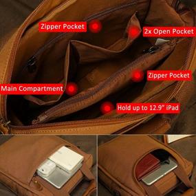 img 3 attached to XINCADA Canvas Messenger Bag For Men - Multi-Purpose Shoulder Bag Ideal For Travel, Work, And Business