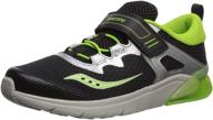 π saucony flash girls' shoes - black green sneaker for athletic activities logo