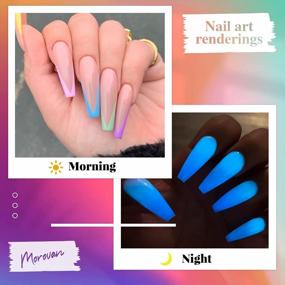img 1 attached to Glow In The Dark Poly Nail Gel Kit With 7 Colors - Morovan Manicure Starter Kit For Nail Extension And Art, Includes Top & Base Coat Builder Gel.