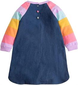 img 3 attached to Adorable Rainbow Applique Girls' Clothing and Dresses for Toddlers - HYBIHYBI Collection