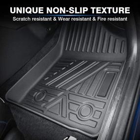 img 2 attached to 🏆 Durable KUST All Weather Floor Mats for 2014-2021 Lexus NX300/ NX300h /NX 200t - Non-Slip & Odorless Liners for 1st & 2nd Row