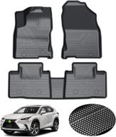 🏆 durable kust all weather floor mats for 2014-2021 lexus nx300/ nx300h /nx 200t - non-slip & odorless liners for 1st & 2nd row логотип