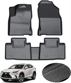 img 4 attached to 🏆 Durable KUST All Weather Floor Mats for 2014-2021 Lexus NX300/ NX300h /NX 200t - Non-Slip & Odorless Liners for 1st & 2nd Row