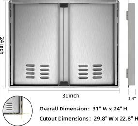 img 3 attached to Upgrade Your Outdoor Kitchen With Marada'S 304 Stainless Steel Access BBQ Doors - Double Wall Flush Mount For Grilling Perfection (31" W X 24" H)