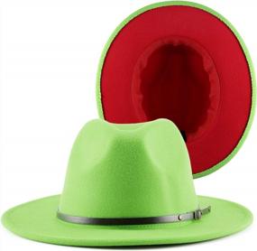 img 4 attached to Заявите о себе в моде с двухцветной шляпой Fedora с красной подошвой FALETO для мужчин и женщин