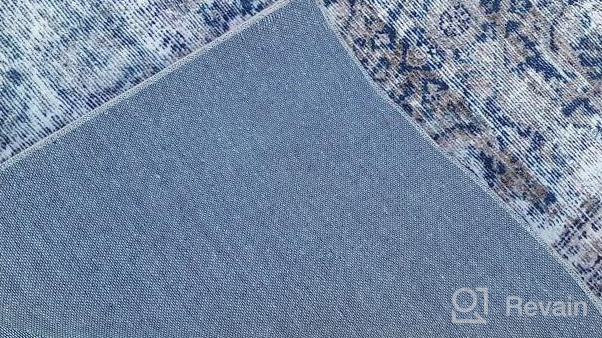 img 1 attached to Traditional Accent Rug In Denim/Multi From The Loloi Amber Lewis X Morgan Collection, Featuring CloudPile™, Measures 2' X 5' review by Amber Austin