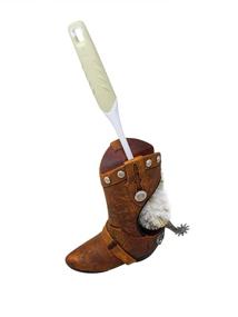 img 1 attached to 🤠 Hilarious Home's Cowboy Boot Bathroom Accessory: Novelty Toilet Brush Holder for Western-Cowboy Décor!