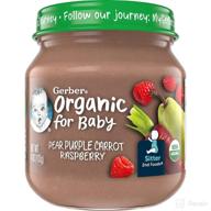 organic gerber baby food 2nd foods 🍐 for sitters - pear purple carrot raspberry, 4oz jar logo