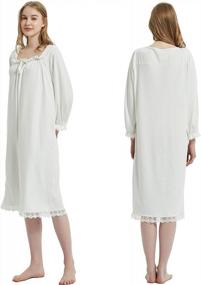 img 3 attached to Women'S Lace Nightgown Victorian Style Sleepwear Stretchy Pajama Shirt Lounge Dress