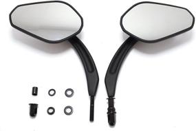 img 1 attached to Premium 8mm Black Aluminum Motorcycle Side Mirrors for Sportster XL 883 1200 🏍️ Road King V-Rod Street Glide Electra Glide Dyna Softail 1990-2018: Enhanced Visibility & Style