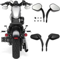 premium 8mm black aluminum motorcycle side mirrors for sportster xl 883 1200 🏍️ road king v-rod street glide electra glide dyna softail 1990-2018: enhanced visibility & style логотип