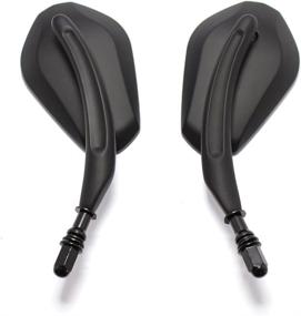 img 2 attached to Premium 8mm Black Aluminum Motorcycle Side Mirrors for Sportster XL 883 1200 🏍️ Road King V-Rod Street Glide Electra Glide Dyna Softail 1990-2018: Enhanced Visibility & Style